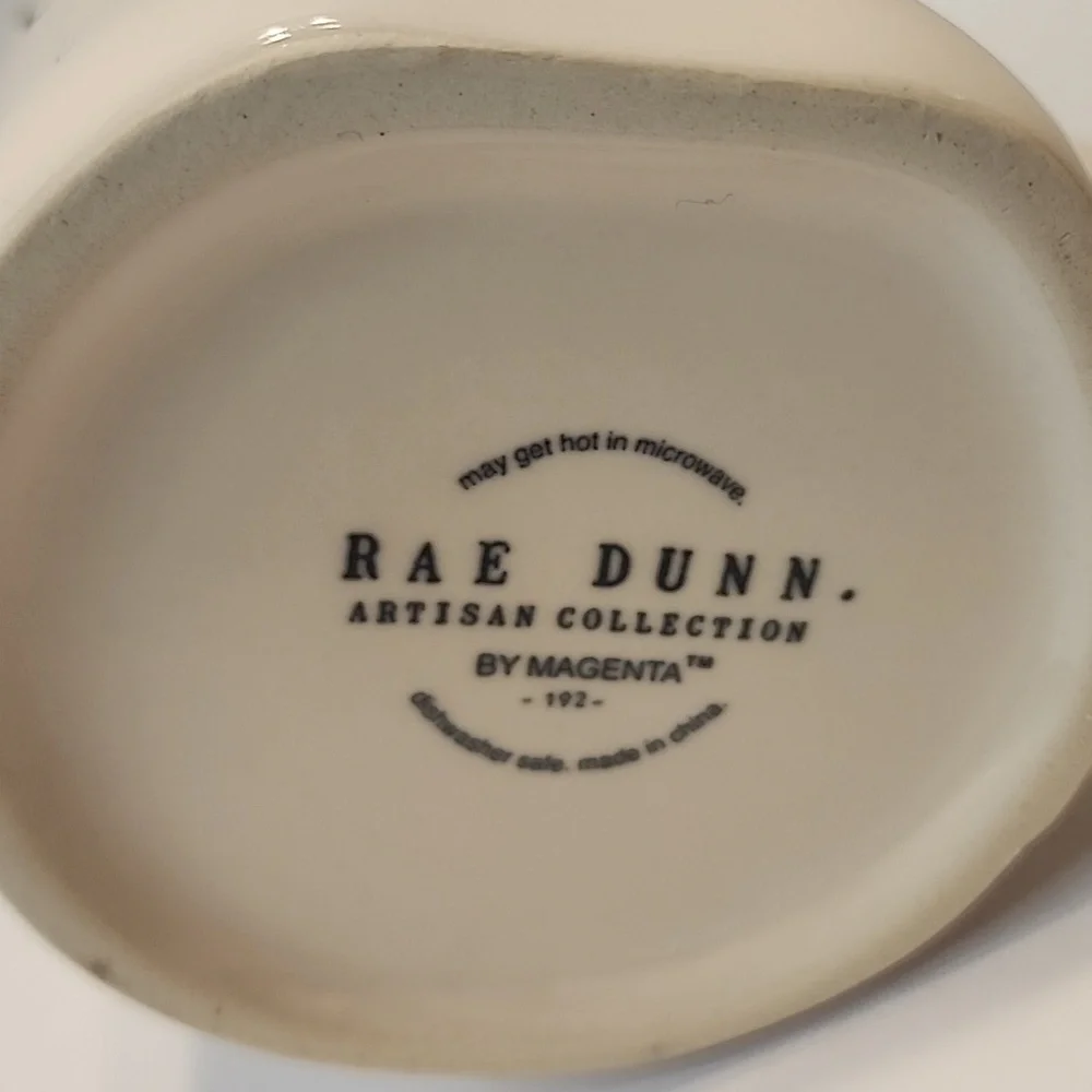 Rae Dunn CAFFEINE MUG FITS 4 FINGERS in Comfortable Handle